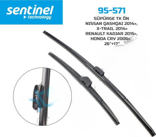 Silecek Ön Nissan Qashqai Xtrail (2014 Ve Sonrası) 26"+17" 2'Li Takım Kod:95-571