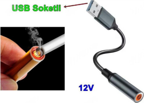 Araç Çakmaklık Uyumlu USB Soketli 12V