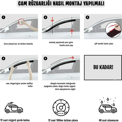 Cam Rüzgarlığı İthal Mugen Civic 2012-2015 Uyumlu 4Lü
