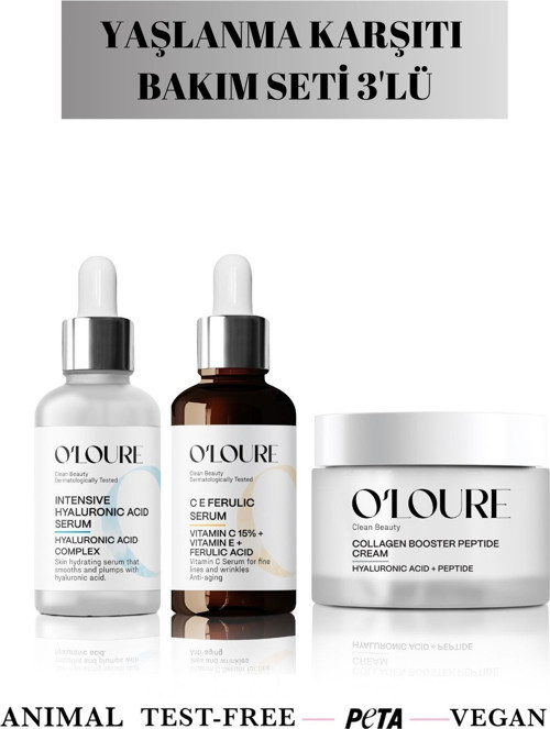 Yaşlanma Karşıtı Cilt Bakım Seti 3'lü - Serum ve Nemlendirici Set