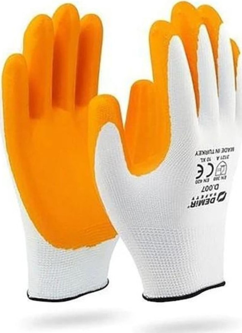 D.007 Sarı Nitril Avuç Içi Kaplamalı 12 Li Paket Eldiven No:10
