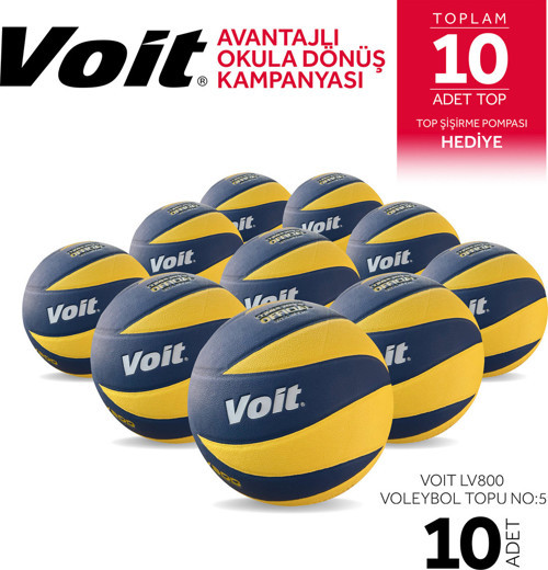 LV800 Voleybol Topu N5 (10 Adet Top ve Şişirme Pompası Hediye)