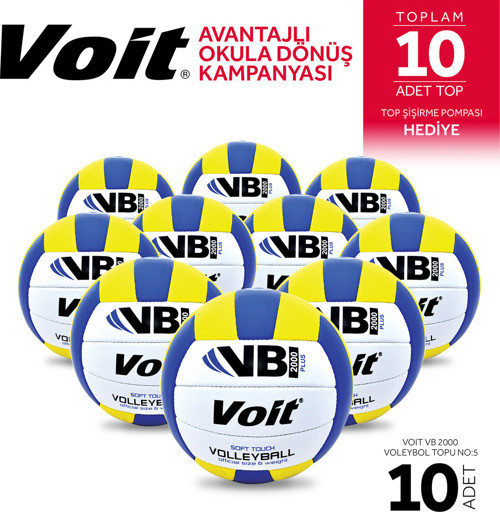 VB2000 PLUS N5 (10 ADET VOLEYBOL TOPU VE ŞİŞİRME POMPASI)