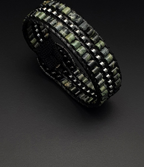 Doğal Taş Bileklik, Kambamba Jasper Taşı ve Hematit Taşı Bileklik, Erkek Bileklik, Kadın Bileklik