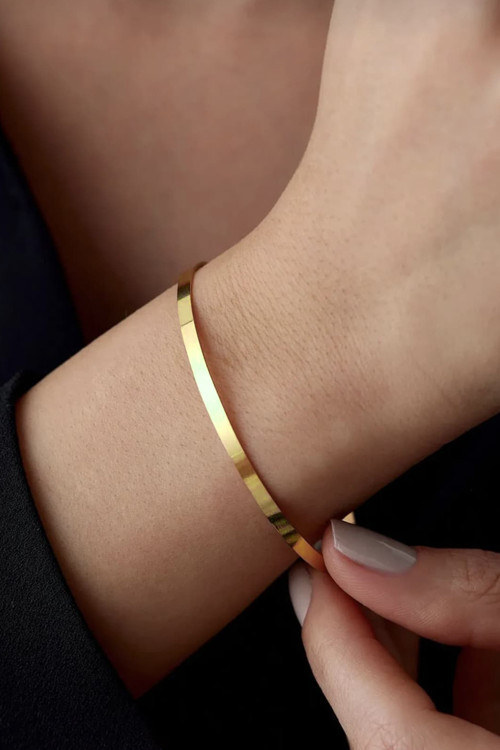 14 K Gold Kaplama 925 Ayar Gümüş Ajda Bilezik