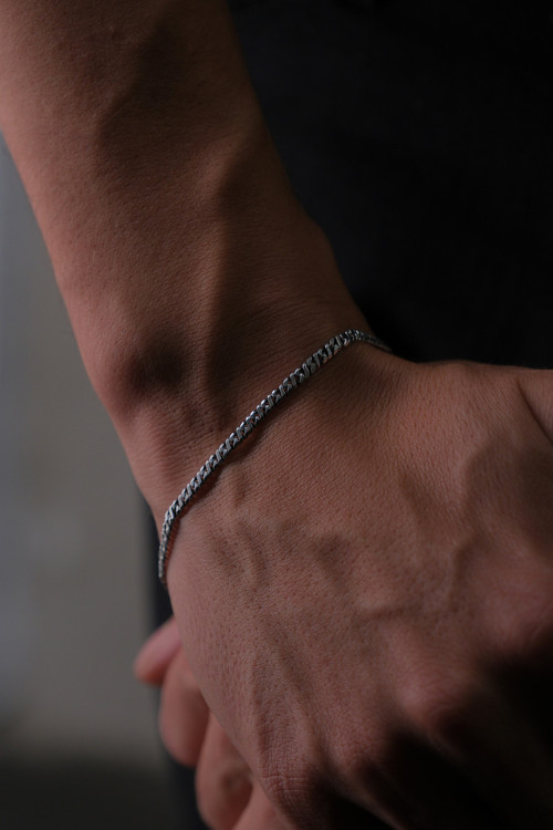 925 Ayar Gümüş Old Money Oksitli Dolgun Örme Bileklik • Made In Italy