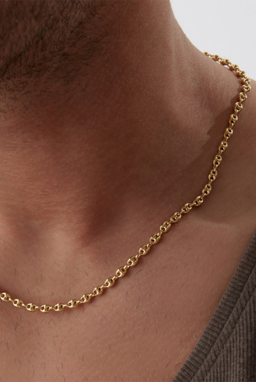14 K Gold Kaplama 925 Ayar Gümüş Gemici İtalyan Kolye