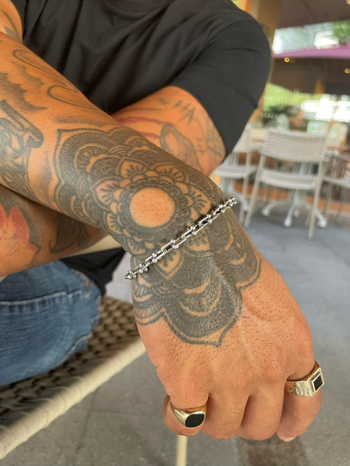 14 K White Gold Kaplama 925 Ayar Gümüş Tiff Bileklik • Made In Italy