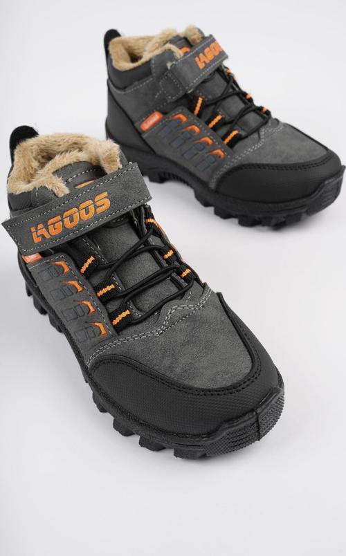 BOB Garantili Bağcıklı Cırtlı İçi Kürklü Unisex Çocuk Outdoor Kışlık Bot