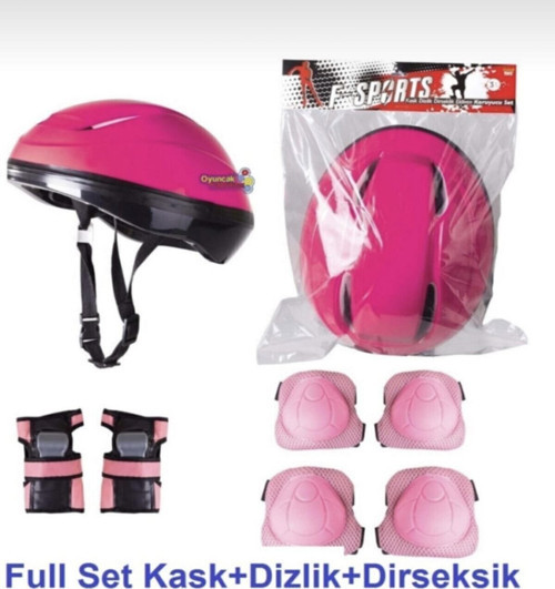 Çocuk Kask Paten Kaykay Bisiklet Koruyucu Set