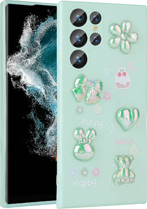 Galaxy S22 Ultra Kılıf Kabartma Figürlü Parlak Toys Silikon Kılıf