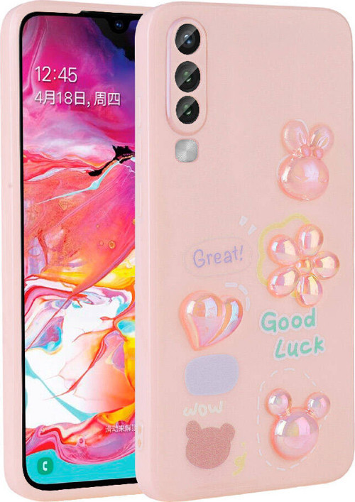 Galaxy A70 Kılıf Kabartma Figürlü Parlak Toys Silikon Kılıf