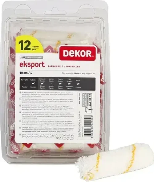 Dekor 2100 Export Saten Parmak Rulo 10 Cm Yedek-5 ADET