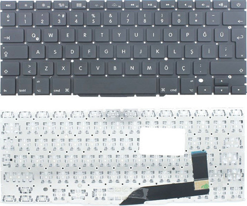 Apple MacBook Pro A1398 (2012-13-14-15) ile Uyumlu Notebook Klavye - Siyah - TR - Büyük Enter