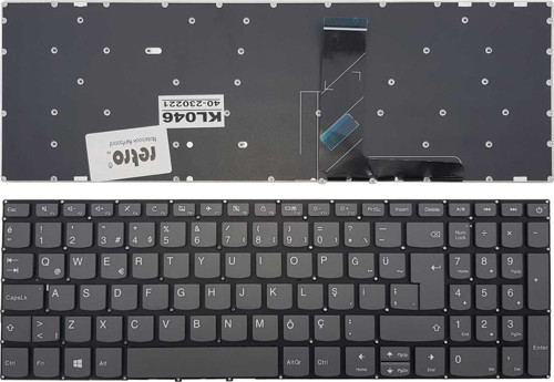 Lenovo ideaPad 720-15IKB ile Uyumlu Notebook Klavye - Siyah*Gri - TR