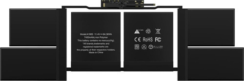 Apple MacBook Pro 15" (A1990, Mid 2019) ile Uyumlu Notebook Bataryası Pili