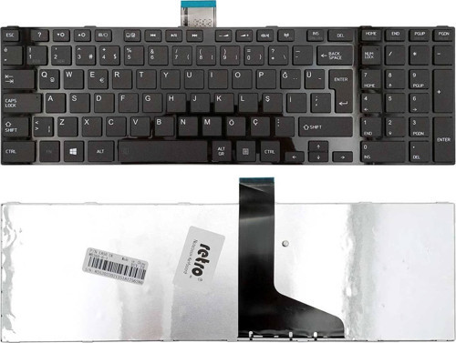 Toshiba Satellite C850 ile Uyumlu Notebook Klavye - Siyah - TR - Çerçeveli