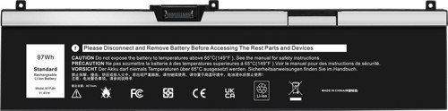 Dell Precision 7530 ile Uyumlu Notebook Bataryası Pili - Ver.2 - 6 Cell - Tip-A