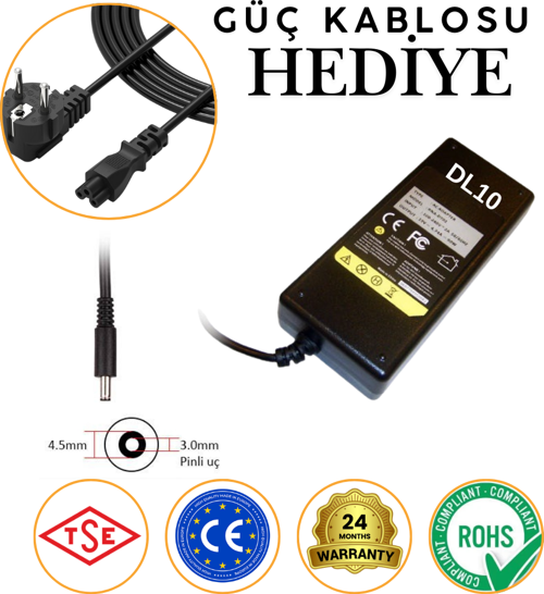 Dell inspiron LA45NM140 HA45NM140 45W 19.5V 2.31A Notebook Adaptörü Güç Kaynağı