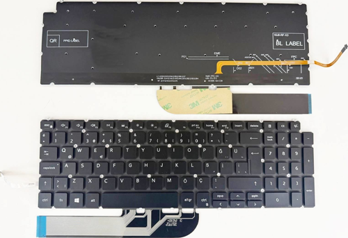 Dell inspiron P42e P83f P84f P85f P88f ile Uyumlu Notebook Klavye - Siyah - TR - Işıklı