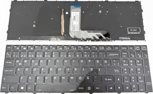 Monster Abra V12.6, V12.7, V12.8 V13.1 ile Uyumlu Notebook Klavye - Siyah - TR - Işıklı RGB