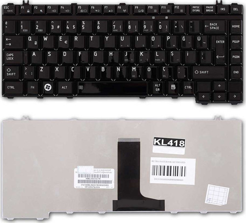 Toshiba Satellite A300 ile Uyumlu Notebook Klavye - Parlak Siyah - TR