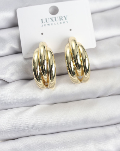 Gold Renk Pirinç Yarım Halka Model Kadın Küpe - EBJ260123W39108