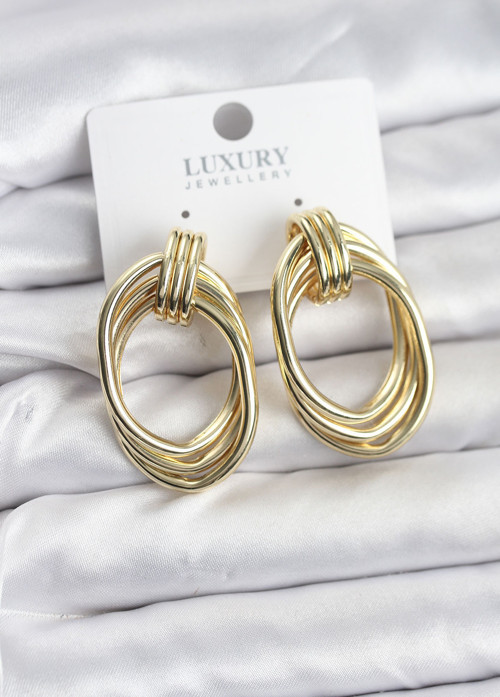 Pirinç Gold Renk Damla Model Vintage Kadın Küpe - EBJ260123W39176