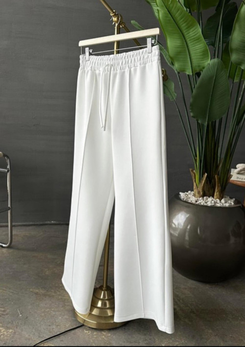 Yeni Sezon Tam Boy Çimalı Palazzo Scuba Pantolon(100Cm)