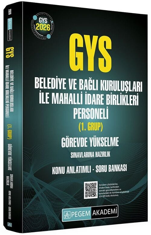 Pegem 2026 GYS Belediye ve Bağlı Kuruluşları ile Mahalli İdare Birlikleri 1. Grup Konu Anlatımlı Soru Bankası Görevde Yü