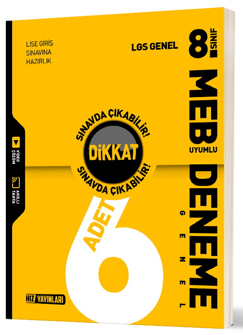 Hız Yayınları 8. Sınıf LGS Tüm Dersler Dikkat Sınavda Çıkabilir 6 Deneme