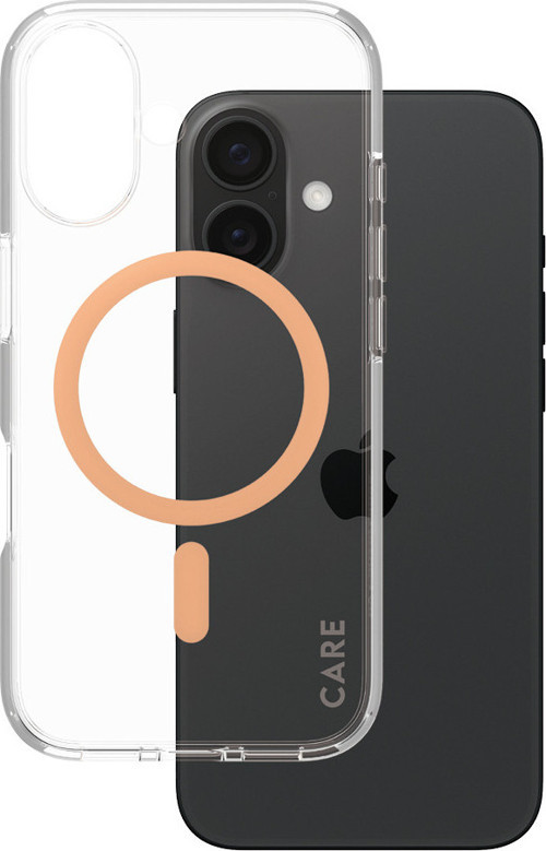 Flagship iPhone 16 MagSafe Uyumlu Urban Combat Şeffaf-Şeftali Telefon Kılıfı