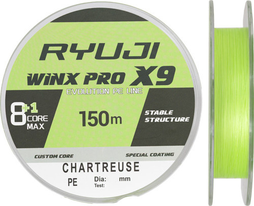 WinX Pro X8+1 (X9) 150m Chartreuse Örgü - İp Misina 0.10mm 6.7kg