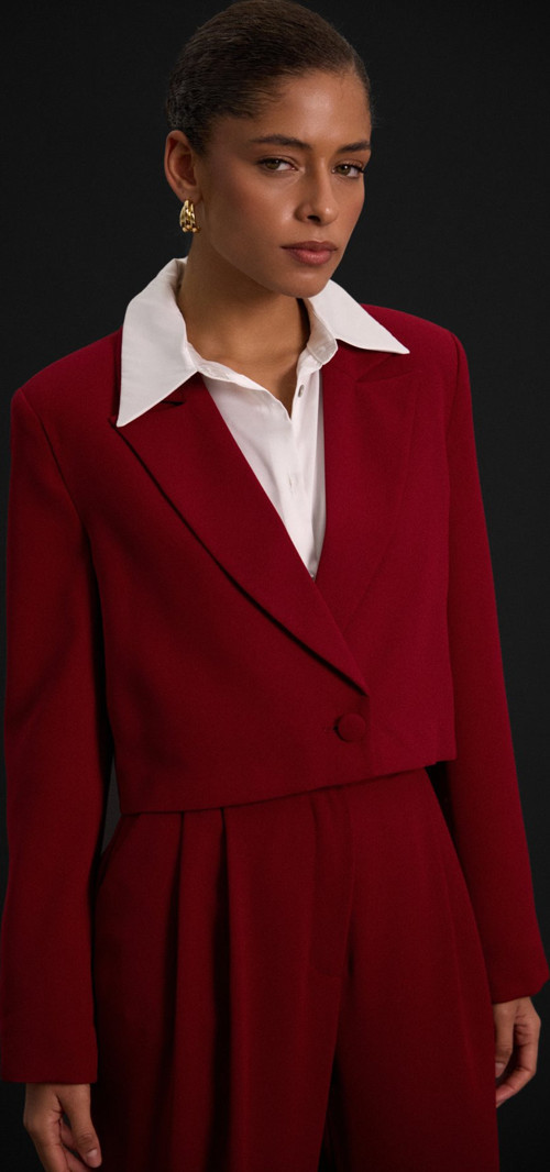 Luna Kısa Ceket - Bordo