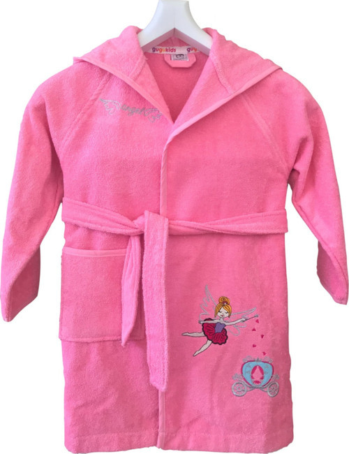 %100 Pamuk Angel Nakışlı Pembe Kız Cocuk Bornoz Bebek Bornoz