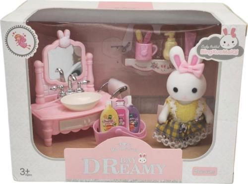 Sevimli Tavşan Ailesi Banyo Lavabo Seti 6621-5