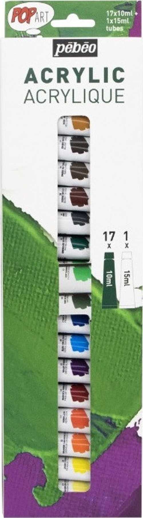 Pop Art Akrilik Boya Seti 17x10ml + 15ml Beyaz 669710