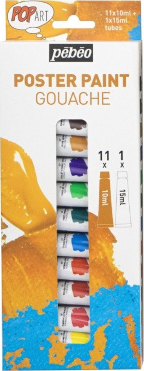 Pop Art Guaj Boya Seti 11x10ml + 15ml Beyaz 669800