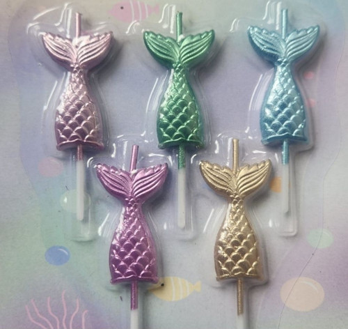 Deniz Kızı Kuyruğu 5 li Mum Set