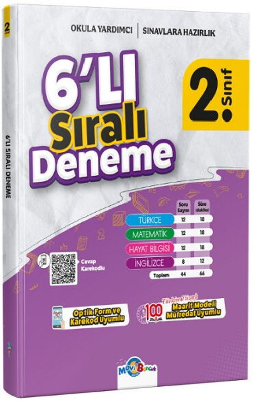 Mavi Boncuk 2. Sınıf 6 Lı Deneme Seti Güncel Müfrtedat 5 Kitap