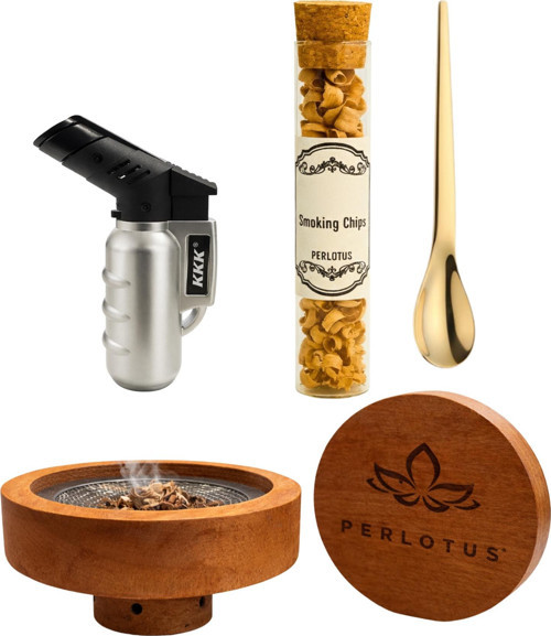 Ahşap Viski Tütsüleme Seti Tüm Bardaklara Uyumlu(Talaş,Pürmüz,Süzgeçli Aparat,Kaşık)