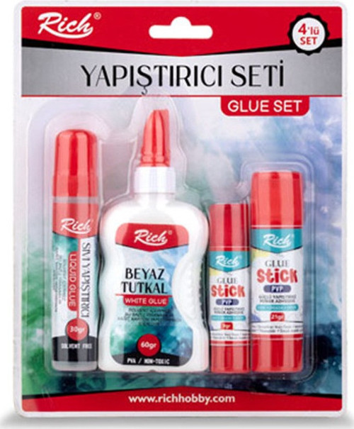 Glue Tutkal Sıvı ve Stick Yapıştırıcı Seti 4lü