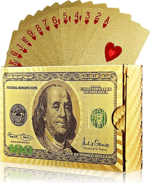 Dolar Temalı Pvc Oyun Kartı Su Geçirmez, Esnek, Çizilmez 54’lü Deste