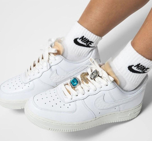 Air Force 1 Low Premium'Jevels'Leather Womens Sneaker Hakiki Deri Kadın Günlük Spor Ayakkabı Beyaz