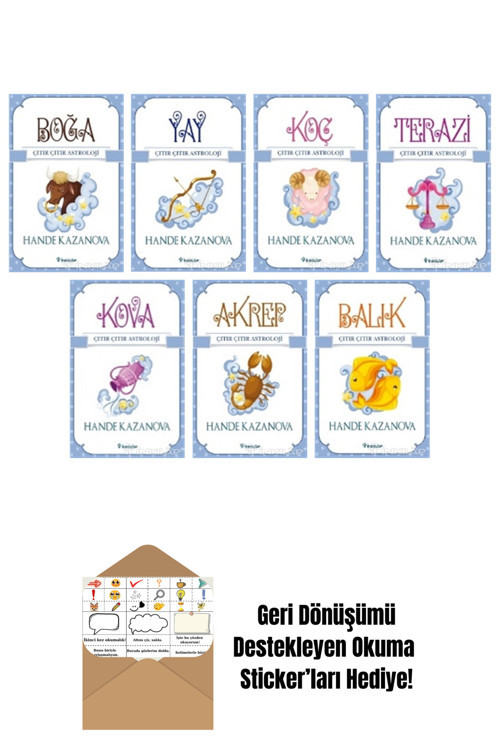 Hande Kazanova 7 Kitap Seti + Okuma Sticker'Ları