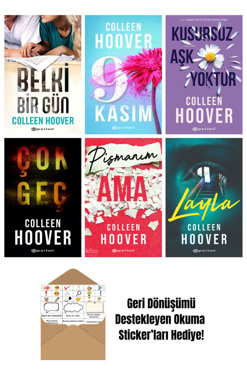 Colleen Hoover 6 Kitap Seti + Okuma Sticker'Ları