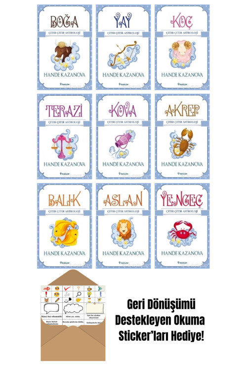 Hande Kazanova 9 Kitap Seti + Okuma Sticker'Ları