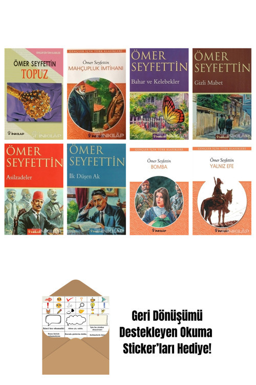 Ömer Seyfettin 8 Kitap Seti + Okuma Sticker'Ları