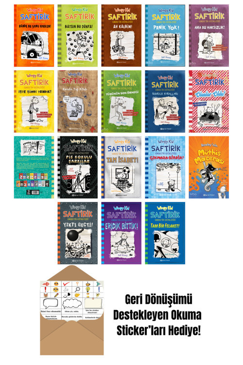 Jeff Kinney 18 Kitap Seti + Okuma Sticker'Ları