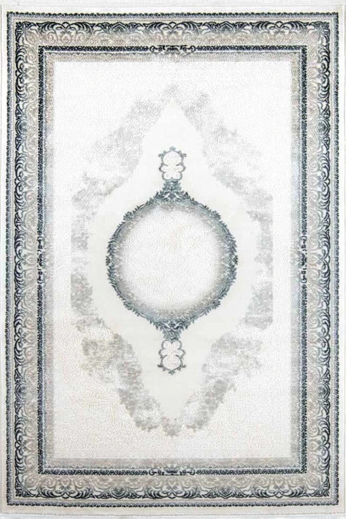 Akik 8621 Mavi Modern Makine Halısı